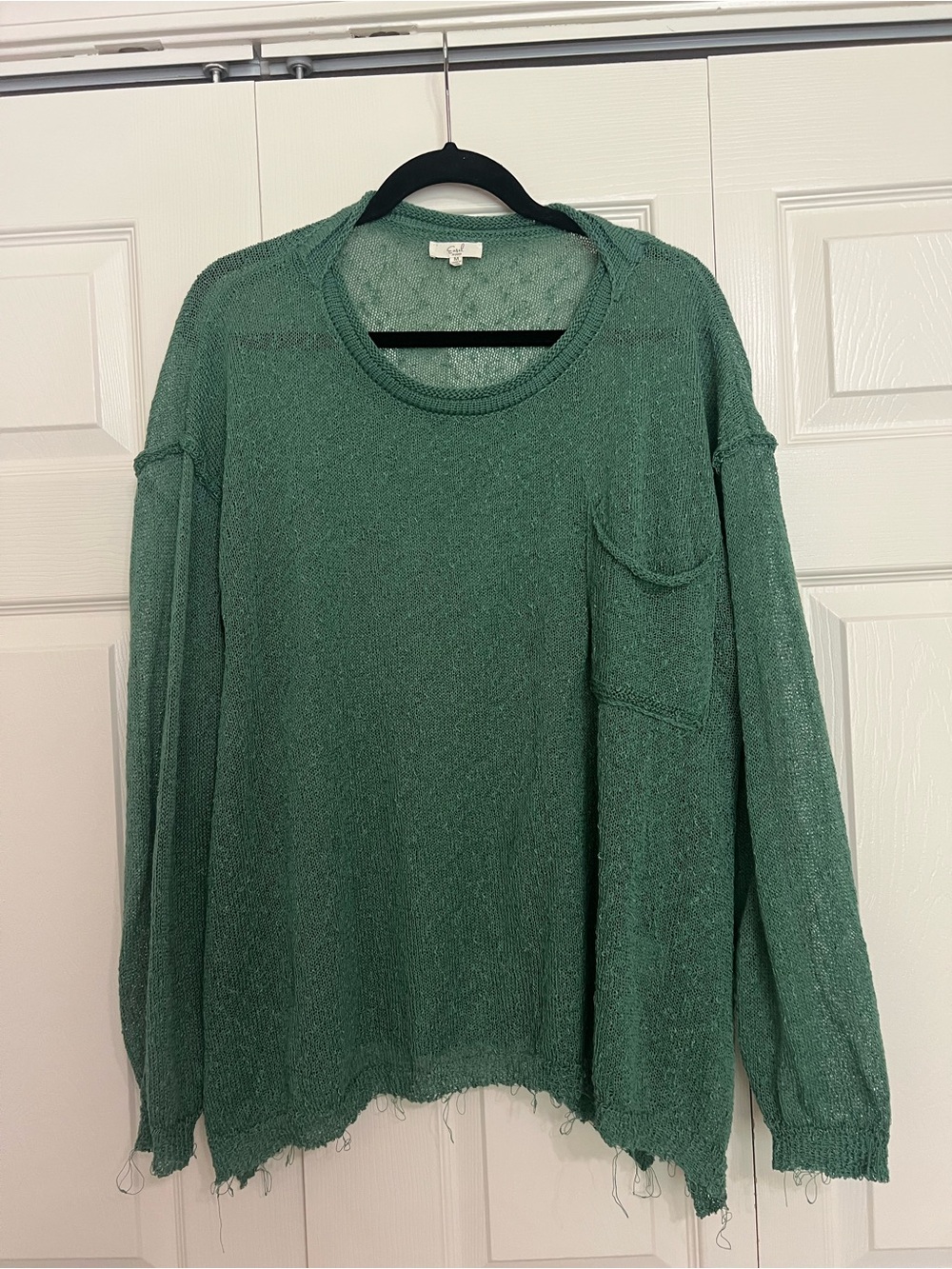 Relaxed Green Lightweight Knit Top - Women